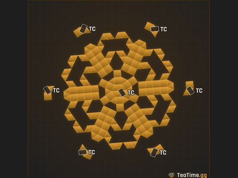Foundation footprint of Terraced Calyx