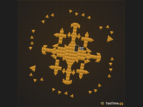Foundation footprint of Barbed Pillar