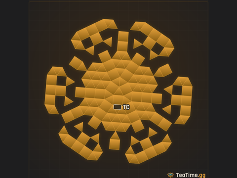 Foundation footprint of Garrison Crown