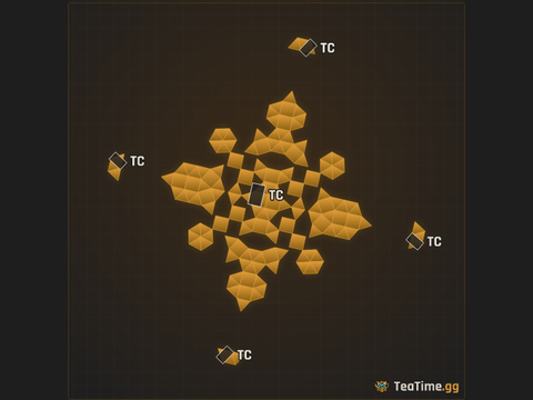 Foundation footprint of Pronged Carousel