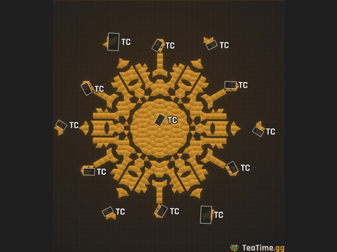 Foundation footprint of Hexagon Sunburst