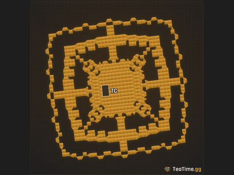 Foundation footprint of Courtyard Drum