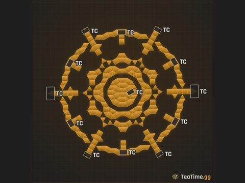 Foundation footprint of Sixfold Diadem