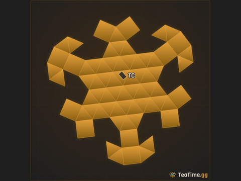 Foundation footprint of Pentagon Spindle