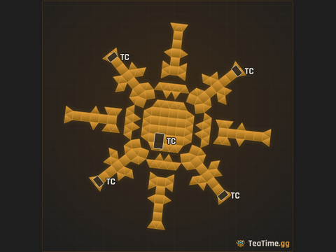 Foundation footprint of Eightfold Caltrop