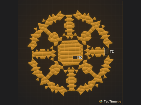 Foundation footprint of Vapor Bastion
