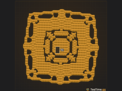 Foundation footprint of The Square Cake