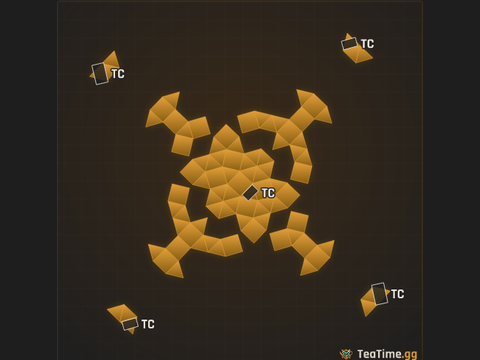Foundation footprint of Fourfold Spoke