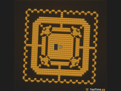 Foundation footprint of Titan Cloister
