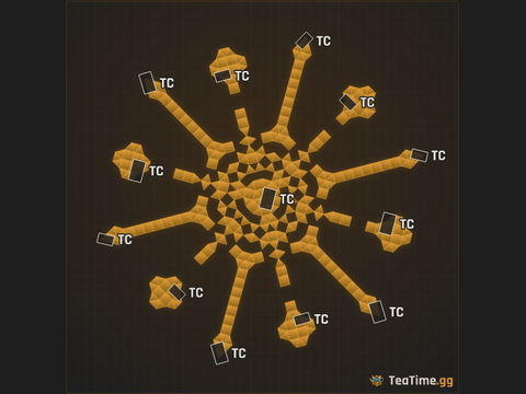 Foundation footprint of Sunburst Asterisk