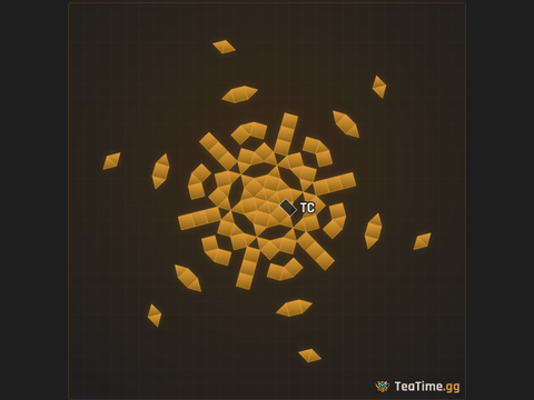 Foundation footprint of the crown