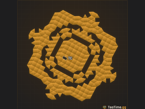 Foundation footprint of The Moated Hive