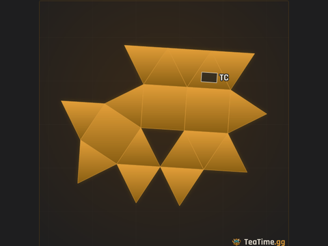 Foundation footprint of Flanged Caltrop