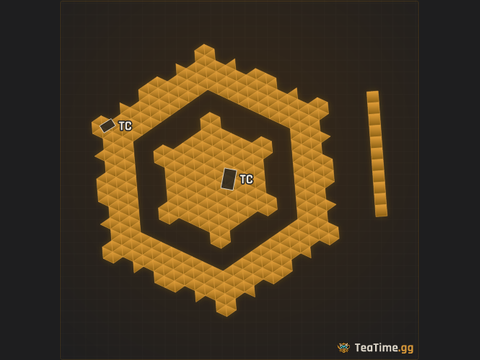 Foundation footprint of Hexagon Crucible