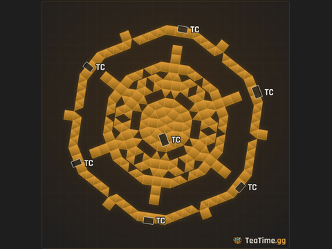 Foundation footprint of Barbwire Rotunda