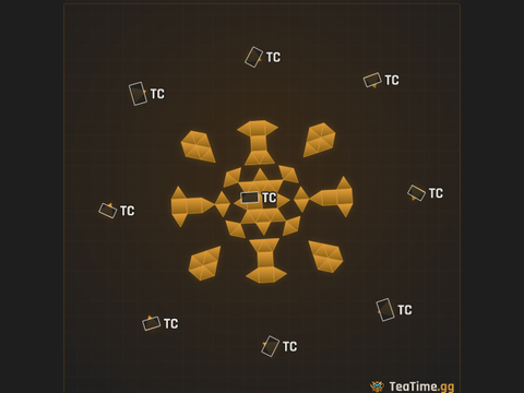Foundation footprint of Eightfold Starburst