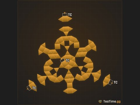 Foundation footprint of Stilt Caltrop