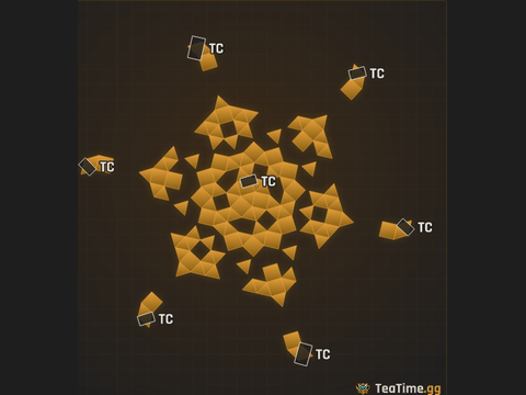 Foundation footprint of Barbed Carousel