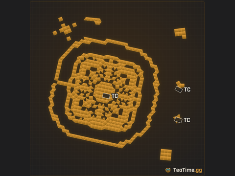 Foundation footprint of The Twin Flues