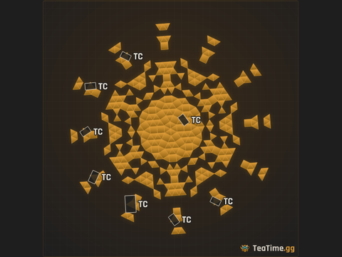 Foundation footprint of Twelvefold Corona