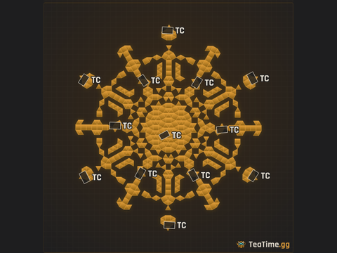 Foundation footprint of Petal Rotunda