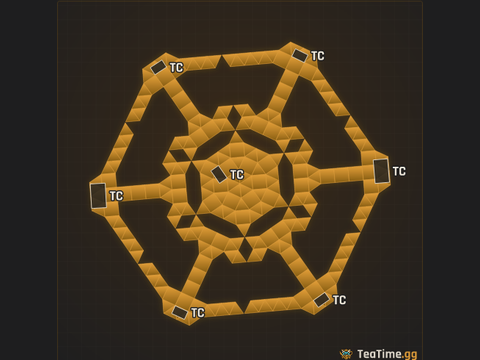 Foundation footprint of Hexagon Acropolis
