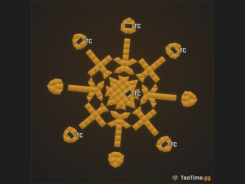 Foundation footprint of Spoke Mandala