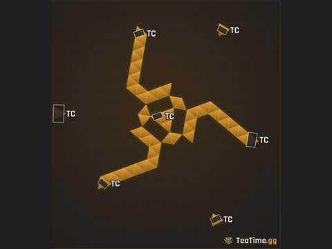 Foundation footprint of Spiked Caltrop