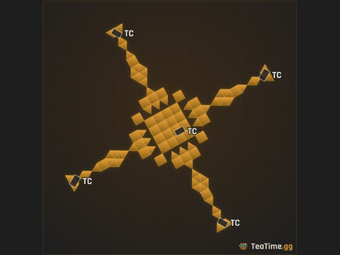 Foundation footprint of Twin Chimney