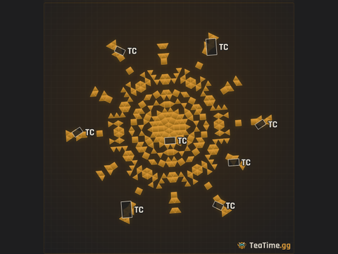 Foundation footprint of Radial Colosseum