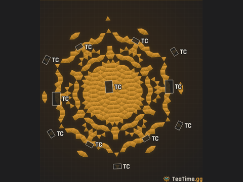 Foundation footprint of Pleated Colosseum