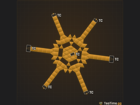 Foundation footprint of Fivefold Derrick