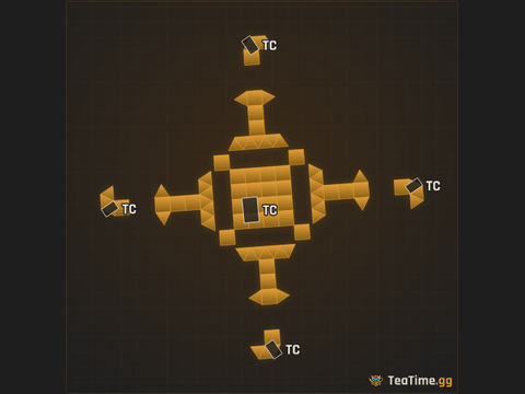 Foundation footprint of Cruciform Spire