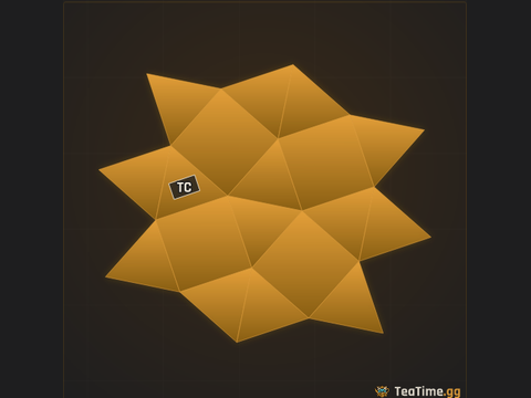 Foundation footprint of Pebble Shuriken