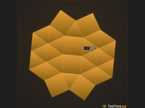 Foundation footprint of Pinecone Spire
