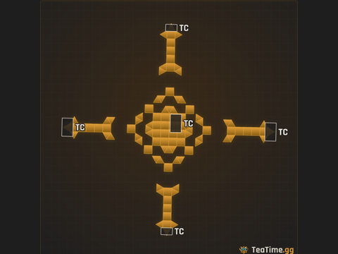 Foundation footprint of The Crosshair