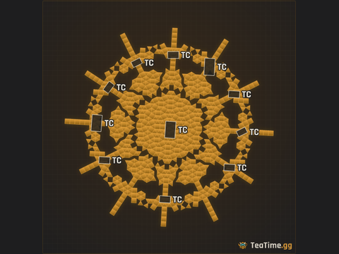 Foundation footprint of Sunburst Radial