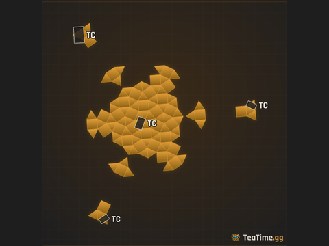 Foundation footprint of Rotor Caltrop