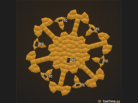 Foundation footprint of Tiered Rosette
