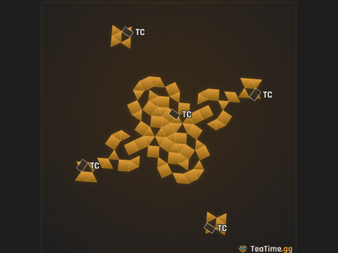 Foundation footprint of Tripod Outrigger