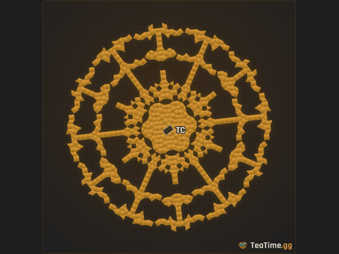 Foundation footprint of Saucer Mandala