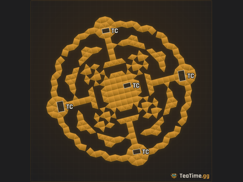 Foundation footprint of Serrated Crater
