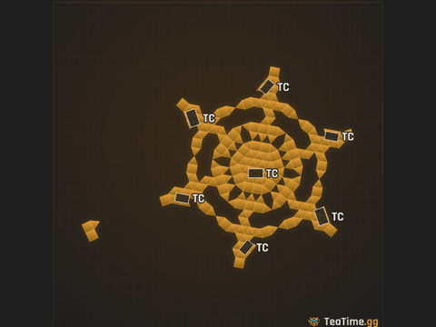 Foundation footprint of Radial Labyrinth