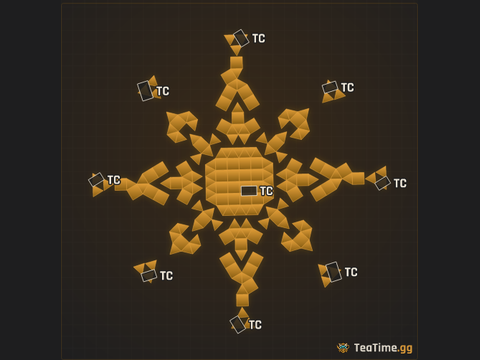 Foundation footprint of Outrigger Asterisk